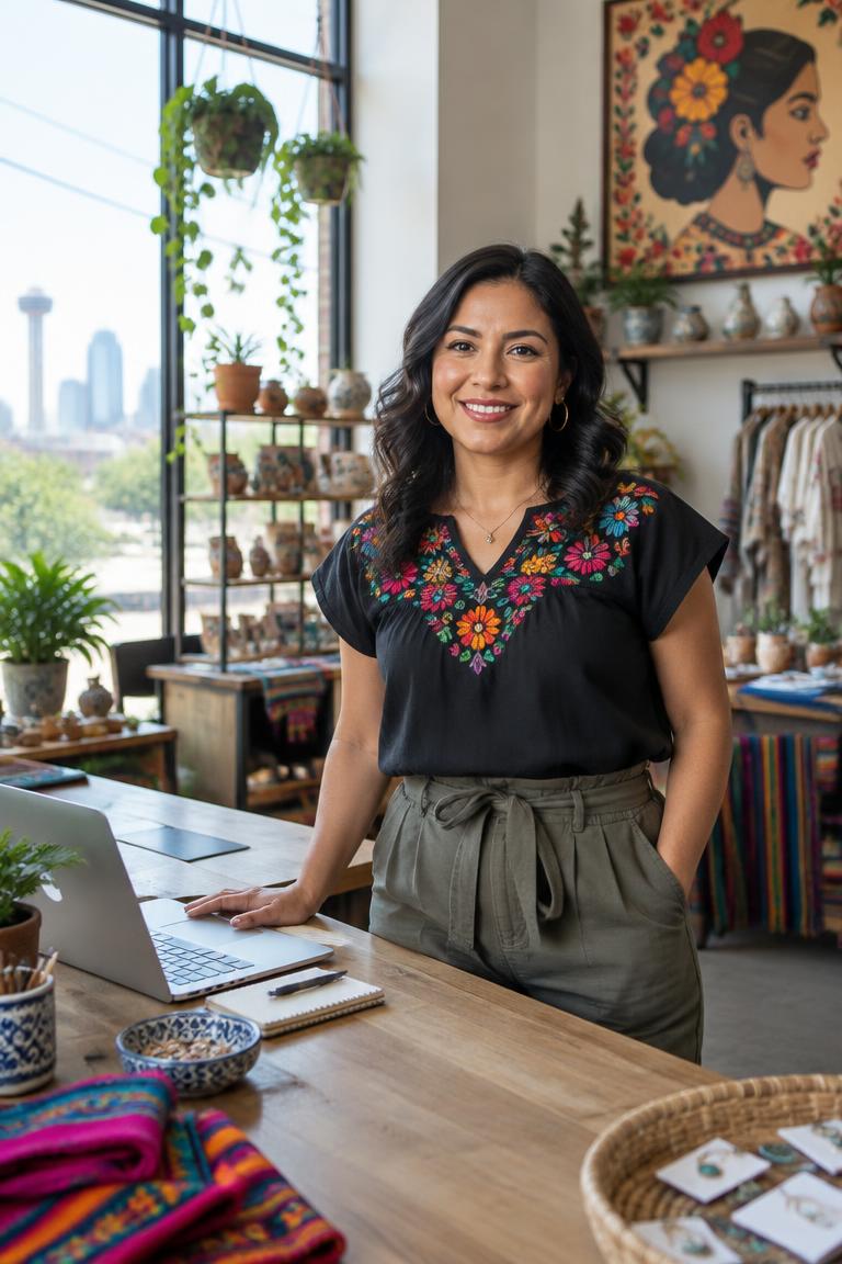 Representative local entrepreneur in a small business